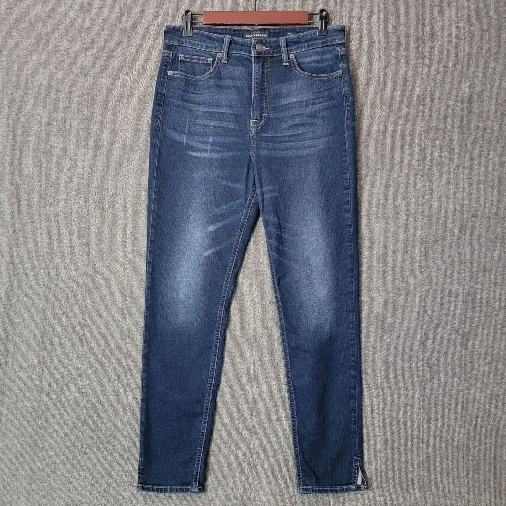 Lucky Brand Jeans Womens 10/30 Ankle Dark Blue Faded High Rise Bridgette Skinny